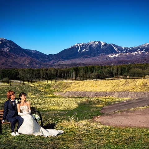 【ロケフォトWedding】グランピングコテージから蓼科高原で撮影
