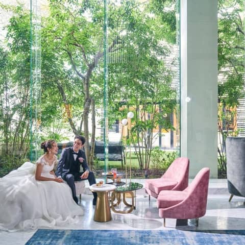 【フォトWedding】水のチャペル×ガーデンで叶える一枚