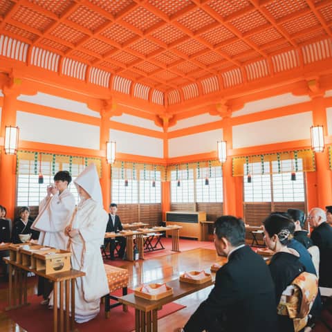【神社婚プラン|40名217万円】日本伝統の神前式が叶う通年適用プラン