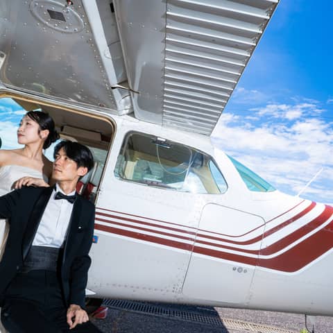 【空とセスナ】ロケーションフォトウェディング