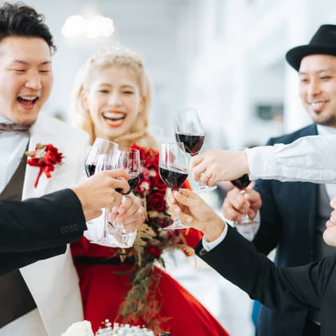 友人中心の家族挙式後に!1.5次会パーティー<コース料理>