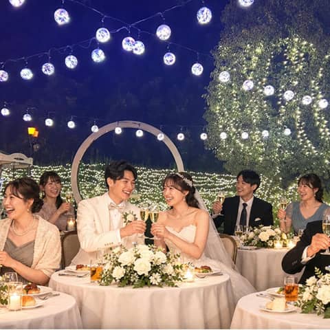 【ナイトウェディング】ガーデンパーティーの夜を楽しむ60名/250万円