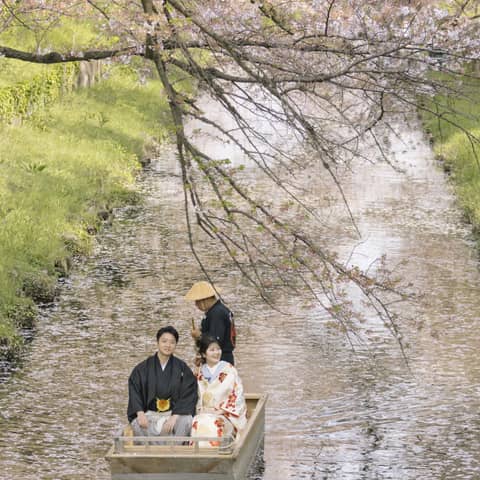 【26年春季限定】 桜舟乗船+丹徳庭園内フォトウエディング