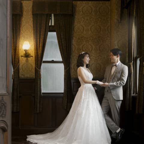 洋装前撮り・フォトウェディング~築120年の商家と日本庭園を完全貸切~