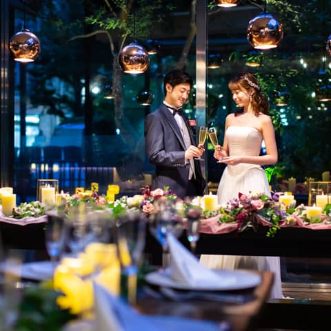 【美食×幻想的な雰囲気】ナイトWeddingプラン♪30人42万円~