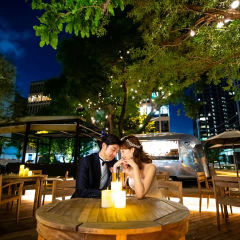【美食×幻想的な雰囲気】ナイトWeddingプラン♪30人42万円~