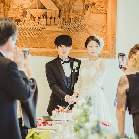 挙式+衣裳+ヘアメイク+コース料理【10名54万円】少人数会食プラン