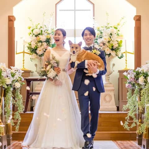 【愛犬も一緒に全館OK！／愛犬のお食事付】ペットと一緒の結婚式♪