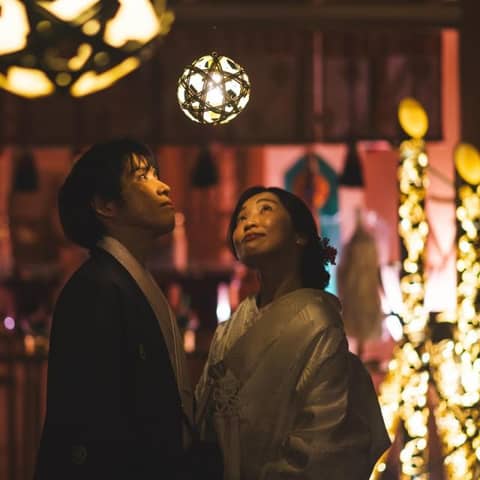 神殿竹あかりフォトプラン◆白無垢×紋付袴253,000円