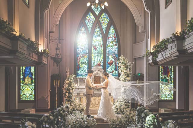  福山市のチャペル結婚式場 【南蔵王・聖ペトロ教会】