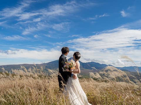 【ロケフォトWedding】グランピングコテージから蓼科高原で撮影