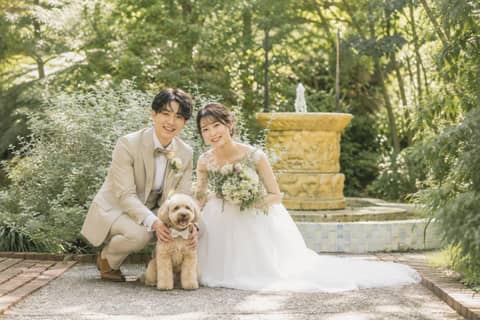 【オールシーズン適用】外国風ガーデンで叶えるペット婚プラン♪