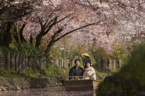 【26年春季限定】 桜舟乗船＋丹徳庭園内フォトウエディング＋ご会食