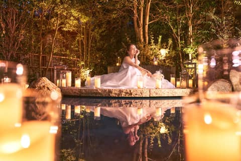 【洋装フォト】ホテル×ガーデンで叶えるフォトウエディング